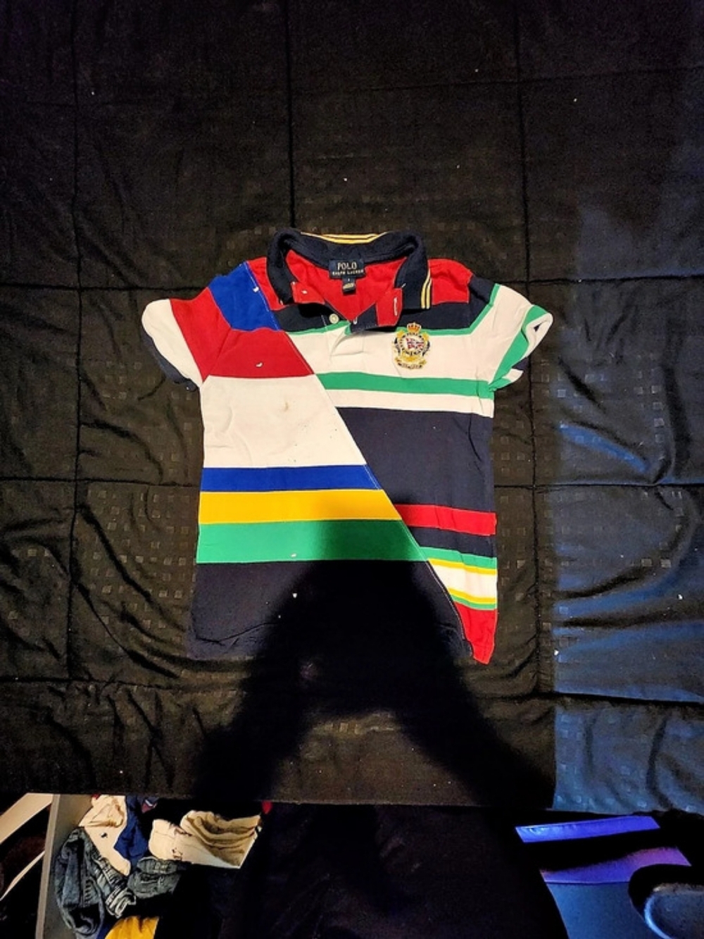 Polo Ralph Lauren Boys Diagonal Stripe Crest Polo Shirt Boys Size 6